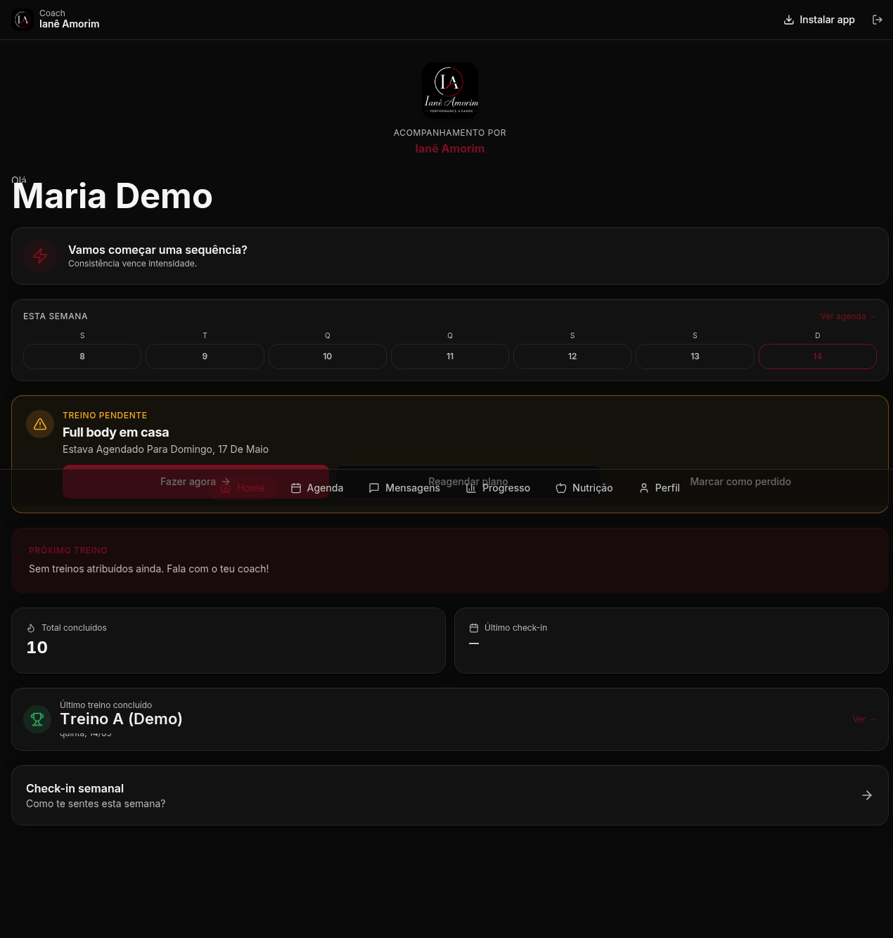 Dashboard da plataforma de acompanhamento dos alunos